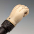 Antique British bone fist-shaped round handle walking stick, 85cm