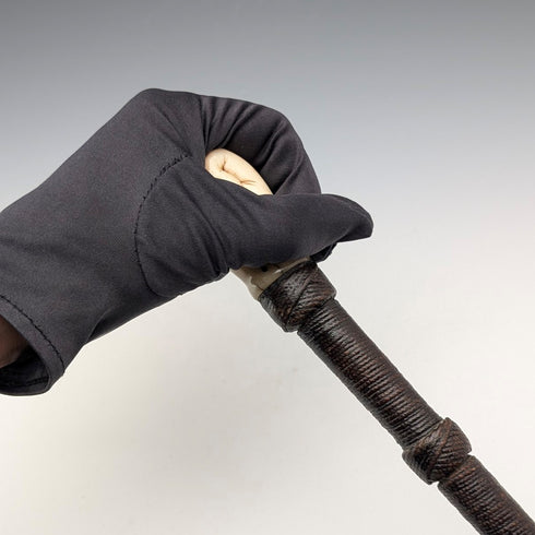 英国アンティーク ボーン製 握りこぶし型丸ハンドル ステッキ 杖 85cm