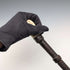 Antique British bone fist-shaped round handle walking stick, 85cm