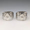 1912 British antique sterling silver D-shaped napkin rings, pair, 56g, Fenton Brothers