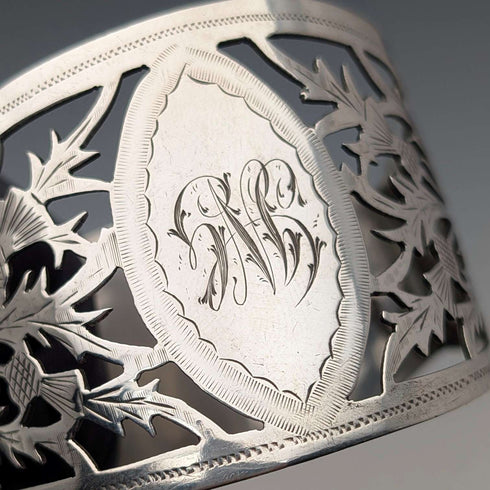 1912年 英国アンティーク 純銀製 D型ナプキンリング ペア 56g Fenton Brothers