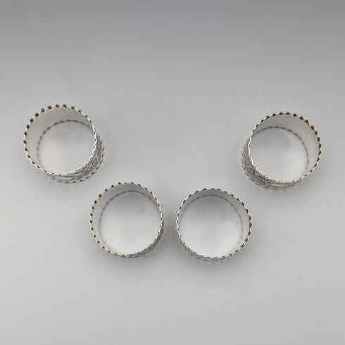 Vintage British silver plate napkin rings, set of 4