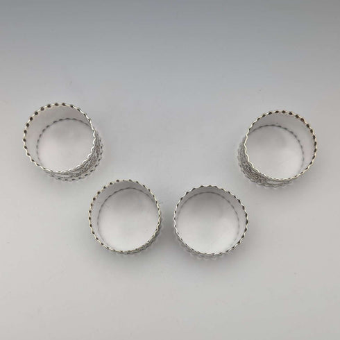 Vintage British silver plate napkin rings, set of 4