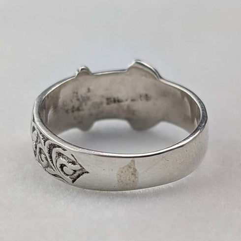 British vintage Victorian design sterling silver ring (size 8-9)