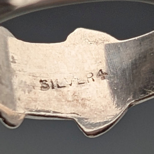 英国ヴィンテージ ヴィクトリアンデザイン 純銀製リング(8-9号) 指輪