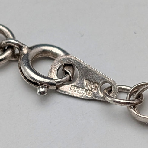 復古綠色天河石和純銀吊墜,搭配純銀項鍊