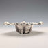 Antique American sterling silver tea strainer with floral decoration