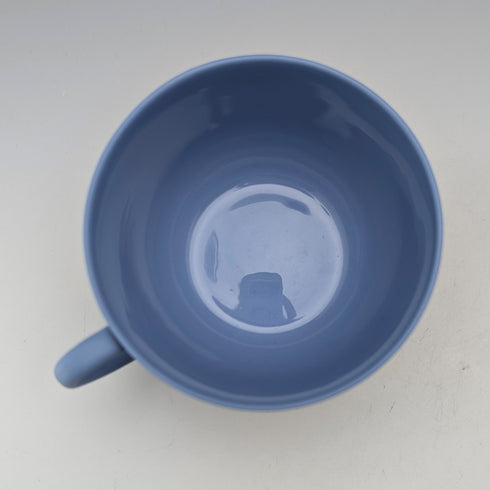 Vintage British Wedgwood Jasperware cup and saucer in pale blue