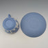 Vintage British Wedgwood Jasperware cup and saucer in pale blue