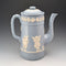 Vintage British Jasperware Coffee Pot in Pale Blue