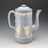 Vintage British Jasperware Coffee Pot in Pale Blue