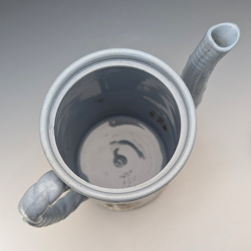 Vintage British Jasperware Coffee Pot in Pale Blue