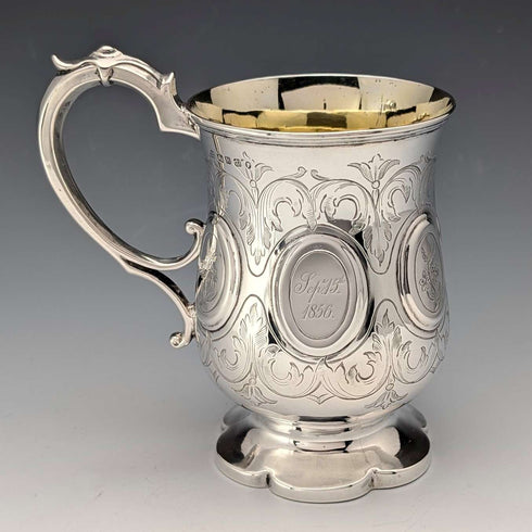 1855年 英国アンティーク 純銀製 マグカップ 139g Henry Wilkinson