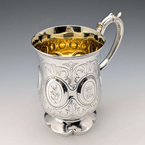1855年 英国アンティーク 純銀製 マグカップ 139g Henry Wilkinson