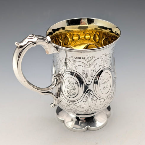 1855年 英国アンティーク 純銀製 マグカップ 139g Henry Wilkinson