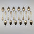 1900 British antique gold plated sterling silver tea spoons set of 12, total 218g, case included, George Bedingham