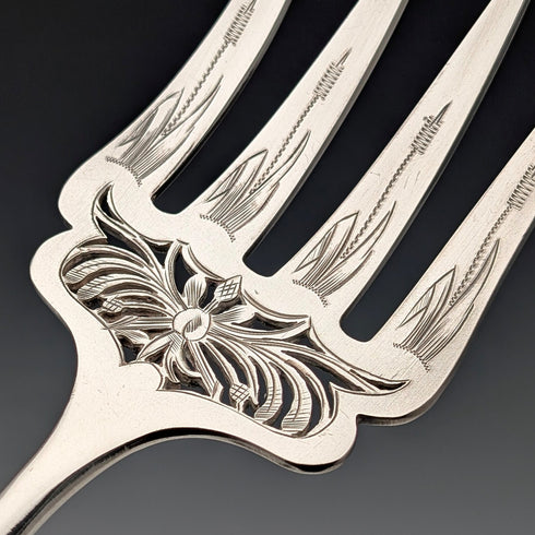 1900年頃 フレンチアンティーク シルバープレート製 フィッシュサーバーセット ケース入 SFAM