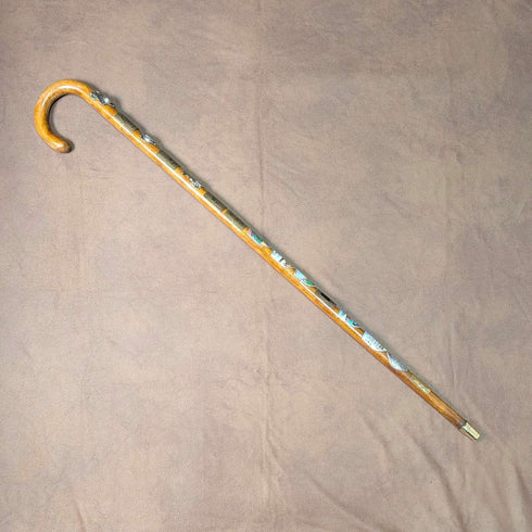 Vintage British Tourist Walking Stick Tan Shaft 78cm