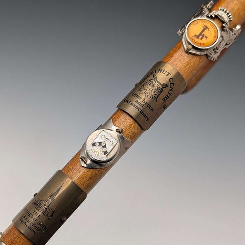 Vintage British Tourist Walking Stick Tan Shaft 78cm