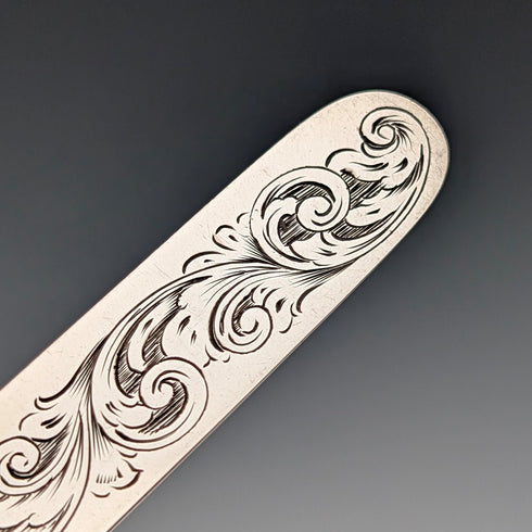 Circa 1851 British antique pure silver christening cutlery, total weight 34g, James Collins