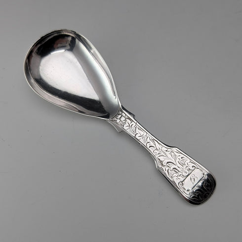 1857 British antique sterling silver tea caddy spoon 11.6g George Unite