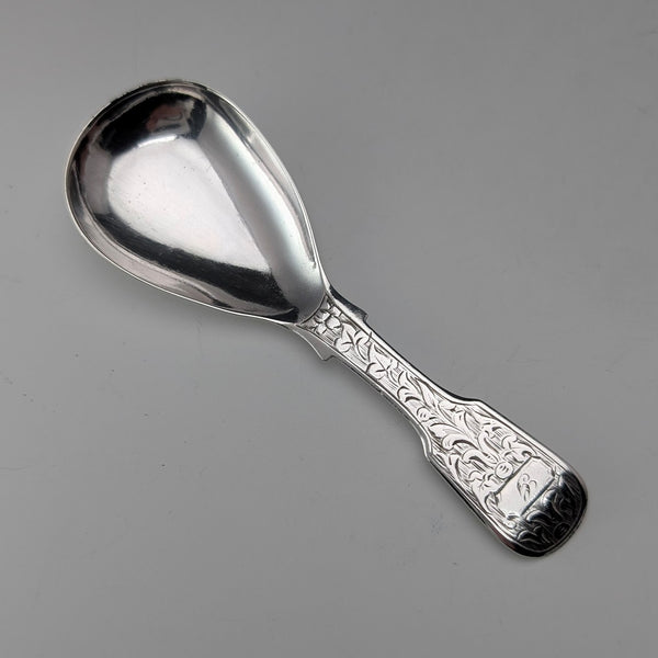 1857 British antique sterling silver tea caddy spoon 11.6g George Unite