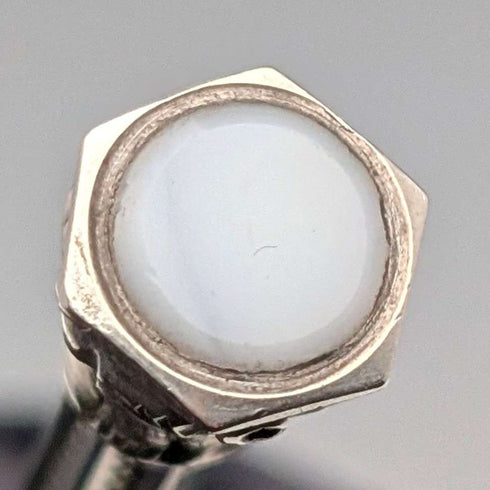 Circa 1910 Antique Silver Push-Pull Pencil 54-71mm White Stone