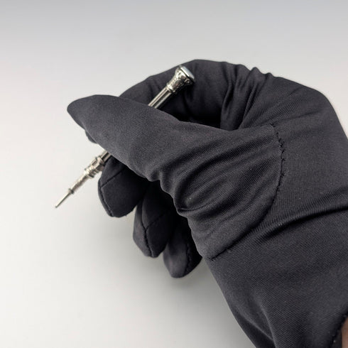 約 1910 年古董銀質推拉鉛筆 54-71 毫米白色石頭