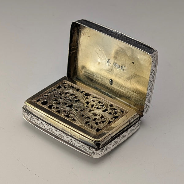 1819 British Antique Regency Sterling Silver Vinaigrette 20g JOHN THROPP