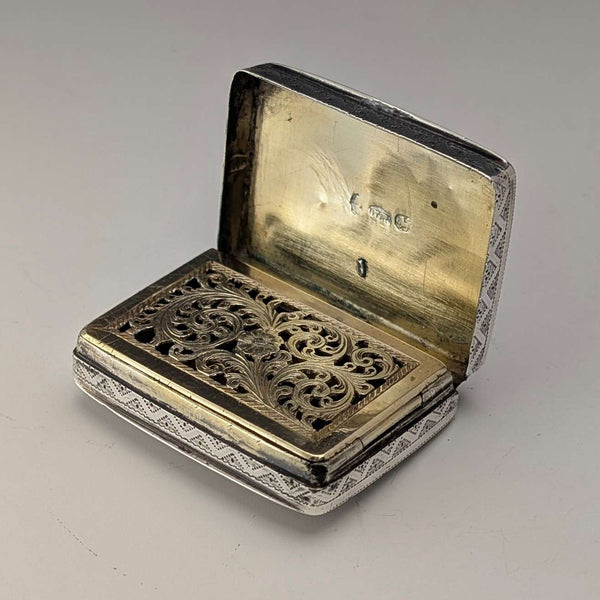 1819 British Antique Regency Sterling Silver Vinaigrette 20g JOHN THROPP