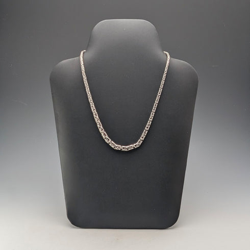 英國純銀拜占庭鏈項鍊 54g DK