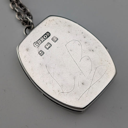 1908 年英國古董純銀花朵小盒子吊墜配純銀項鍊,共重 7.8 克,Sheldon Brothers