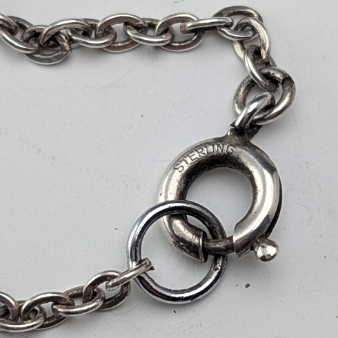 1908 年英國古董純銀花朵小盒子吊墜配純銀項鍊,共重 7.8 克,Sheldon Brothers