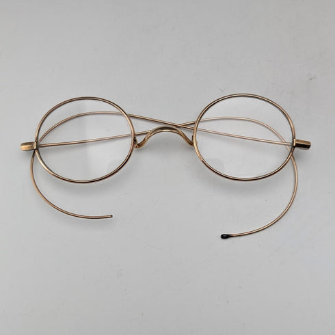 英国アンティーク ゴールドプレート製 小型メガネ Steward&Co ケース入り