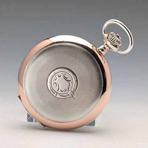 German antique Junghans mechanical pocket watch, silver side hunter case, in good working order