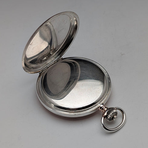 German antique Junghans mechanical pocket watch, silver side hunter case, in good working order