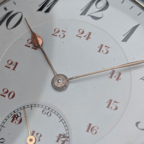 German antique Junghans mechanical pocket watch, silver side hunter case, in good working order