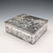 1912 British antique sterling silver large box with detailed decoration 444g George Bedingham Very good condition