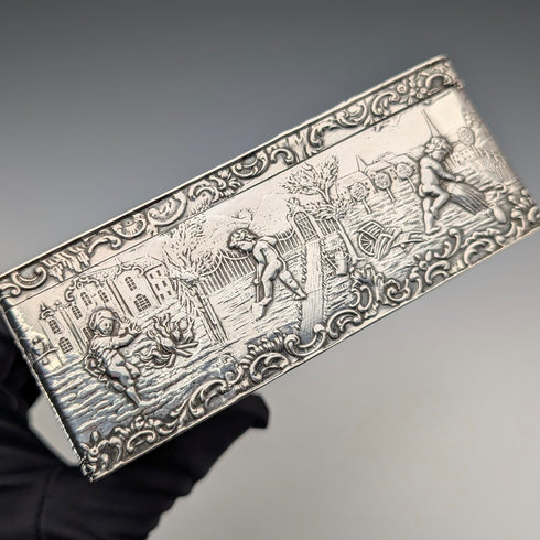 1912 年英國古董純銀大盒子,帶有精細裝飾,444 克 George Bedingham 狀況極佳