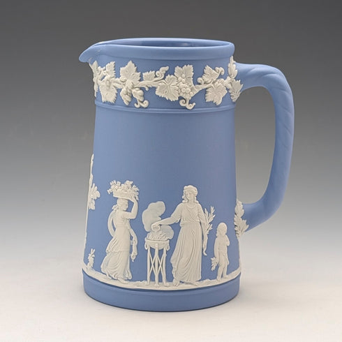 British Vintage Wedgwood Jasperware Water Jug in Pale Blue