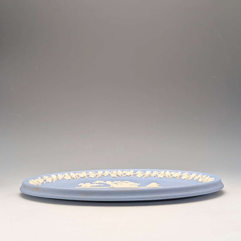 British Vintage Wedgwood Jasperware Oval Dish Pale Blue