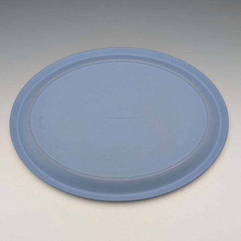 British Vintage Wedgwood Jasperware Oval Dish Pale Blue