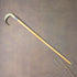 Antique British tan shaft horn bent handle walking stick 83cm