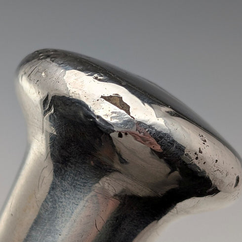 1917年 英国アンティーク タイガーシャフト 純銀製丸ハンドル ステッキ 杖 91cm