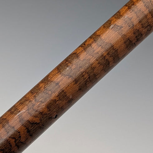 1917年 英国アンティーク タイガーシャフト 純銀製丸ハンドル ステッキ 杖 91cm