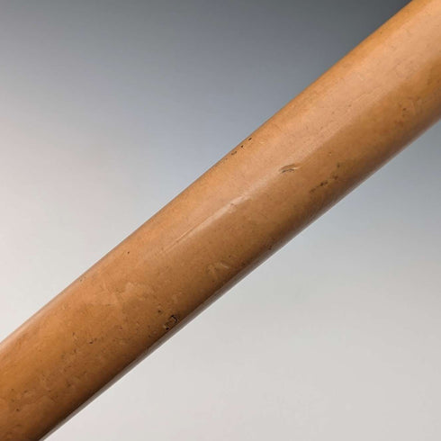 Antique British tan shaft horn bent handle walking stick 83cm