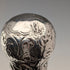 1883 British antique black shaft engraved sterling silver round handle walking stick 89cm