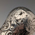 1883 British antique black shaft engraved sterling silver round handle walking stick 89cm