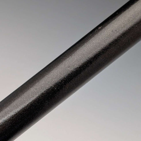 1883 British antique black shaft engraved sterling silver round handle walking stick 89cm