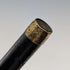 1883 British antique black shaft engraved sterling silver round handle walking stick 89cm